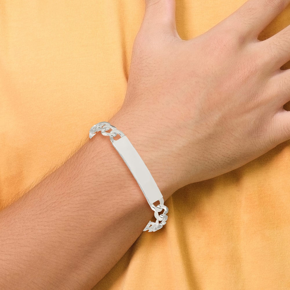 Sterling Silver Curb Link ID Bracelet 7.5 inches