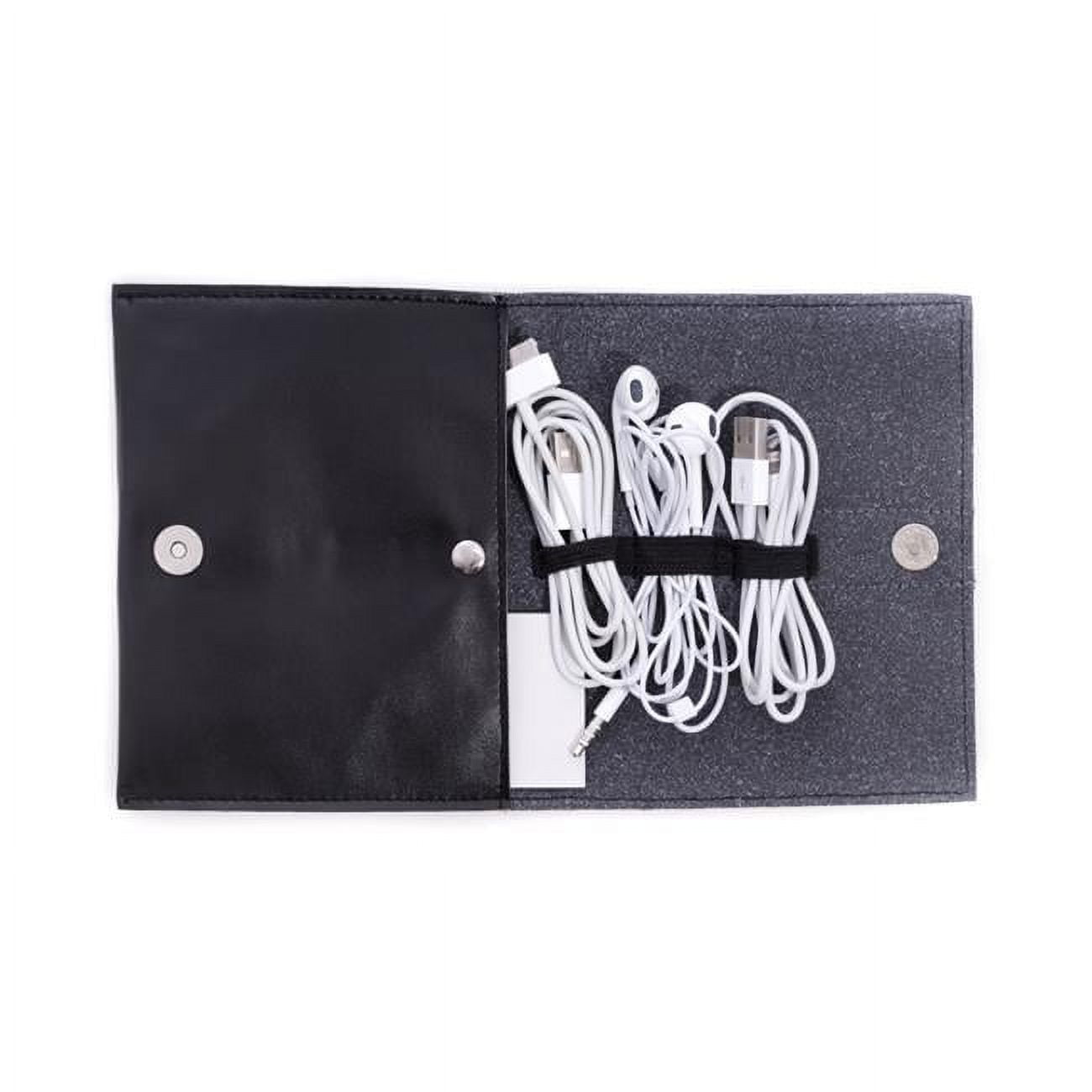 Bey-Berk International BB699B Black Leatherette Travel Charger Case & Accessories Pouch
