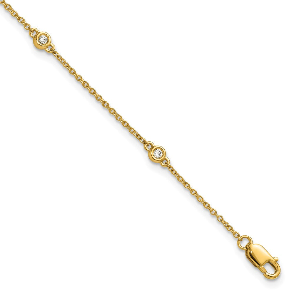 14k Diamond Station Cable Bracelet
