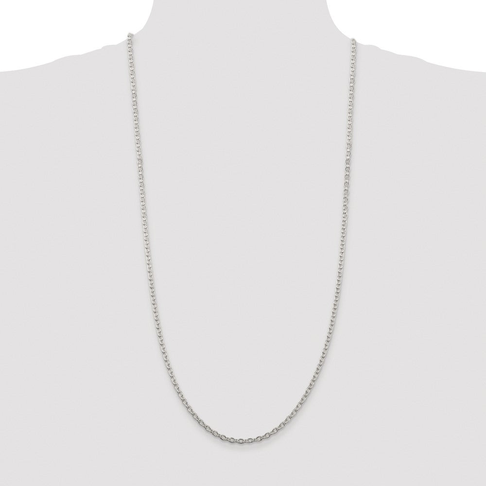 Sterling Silver Rhodium-plated 3.5mm Cable Chain