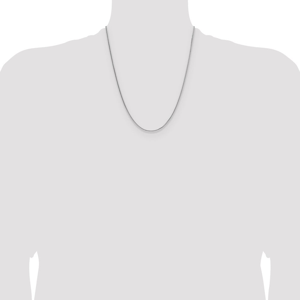 Sterling Silver Rhodium-plated 1.45mm 8 Sided D/C Double Spiga Chain