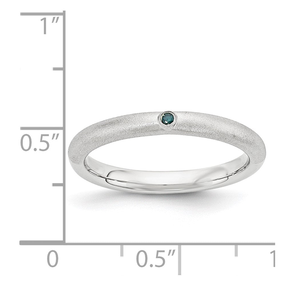 Sterling Silver Stackable Expressions w/Blue Diamond Ring