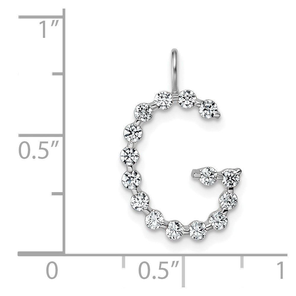 True Origin 14k White Gold 1/2 carat Lab Grown Diamond VS DEF Alphabet G Pendant