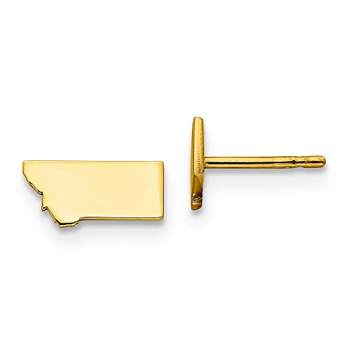 Sterling Silver/Gold-plated Montana State Earrings