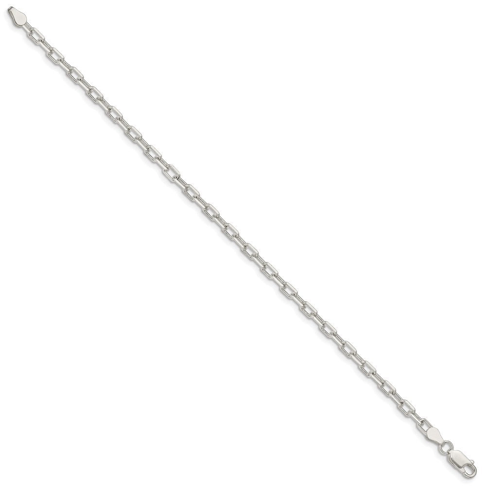 Sterling Silver 3.75mm Diamond-cut Long Link Cable Chain 8 inches
