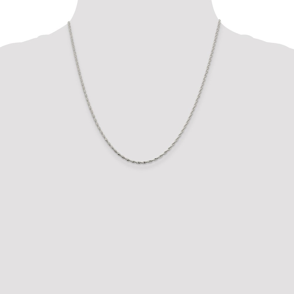Sterling Silver 1.65mm Twisted Herringbone Chain 20 Inches
