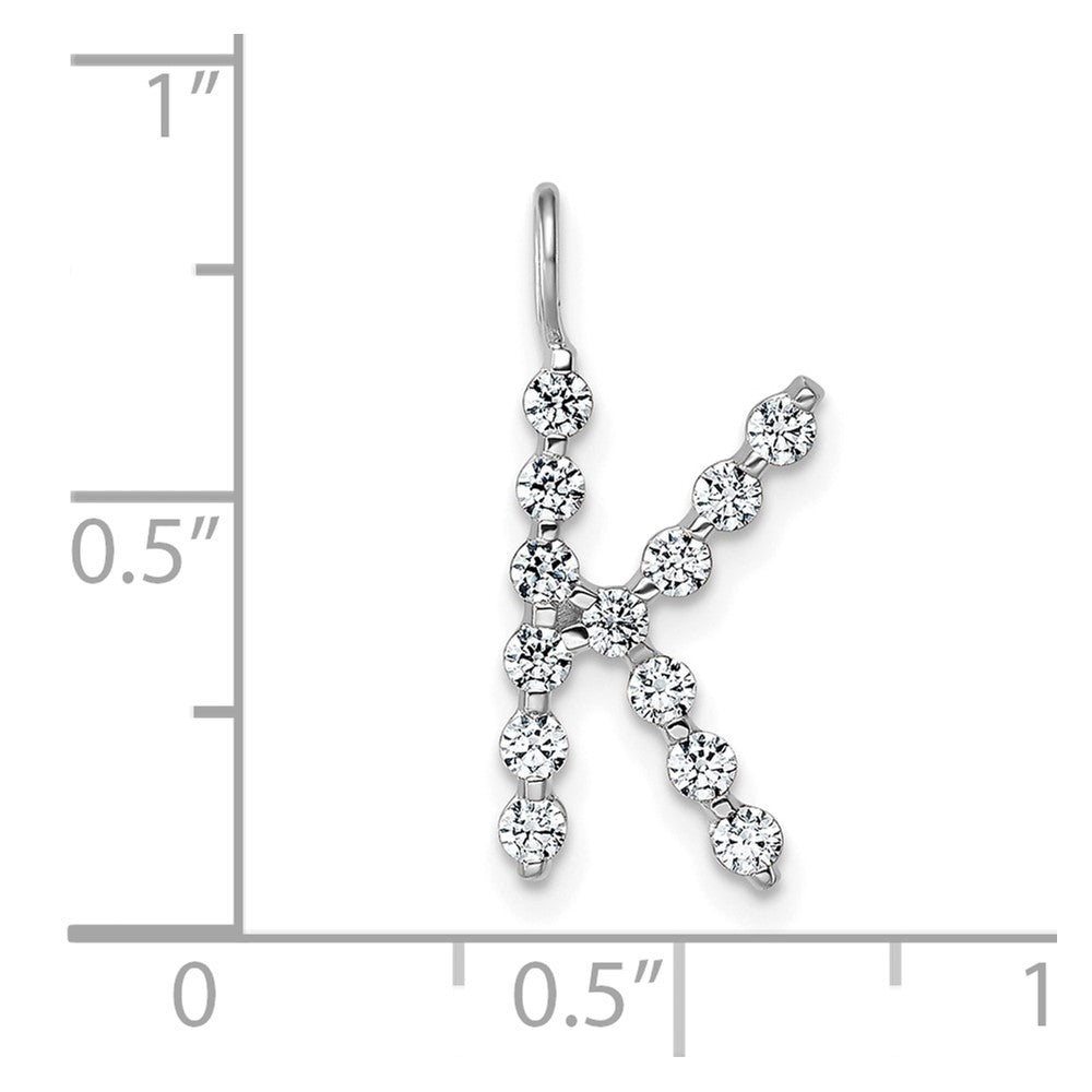True Origin 14k White Gold 3/8 carat Lab Grown Diamond VS DEF Alphabet K Pendant