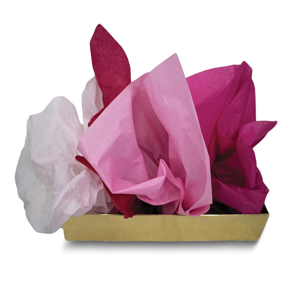 Four Color 48 Sheet White, Light Pink, Dark Pink, Red Mixed Tissue Paper Set - 12 Each Color