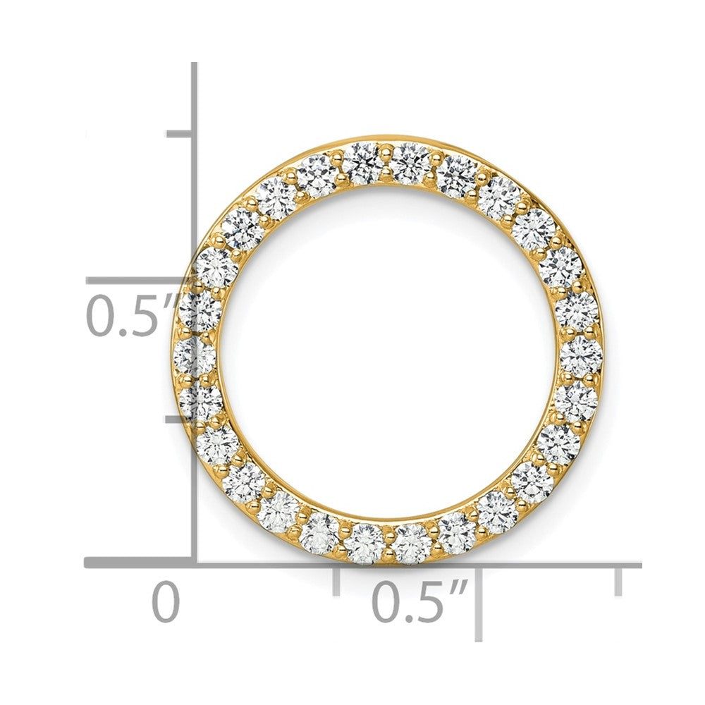 14k 1 carat Lab Grown Diamond VS/SI+ G+ Circle Chain Slide Pendant