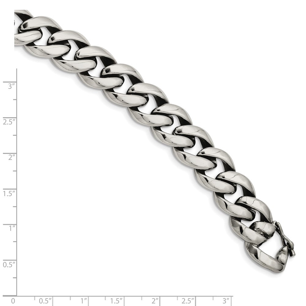 Stainless Steel Polished Link 8.25in Bracelet 8.25 inches