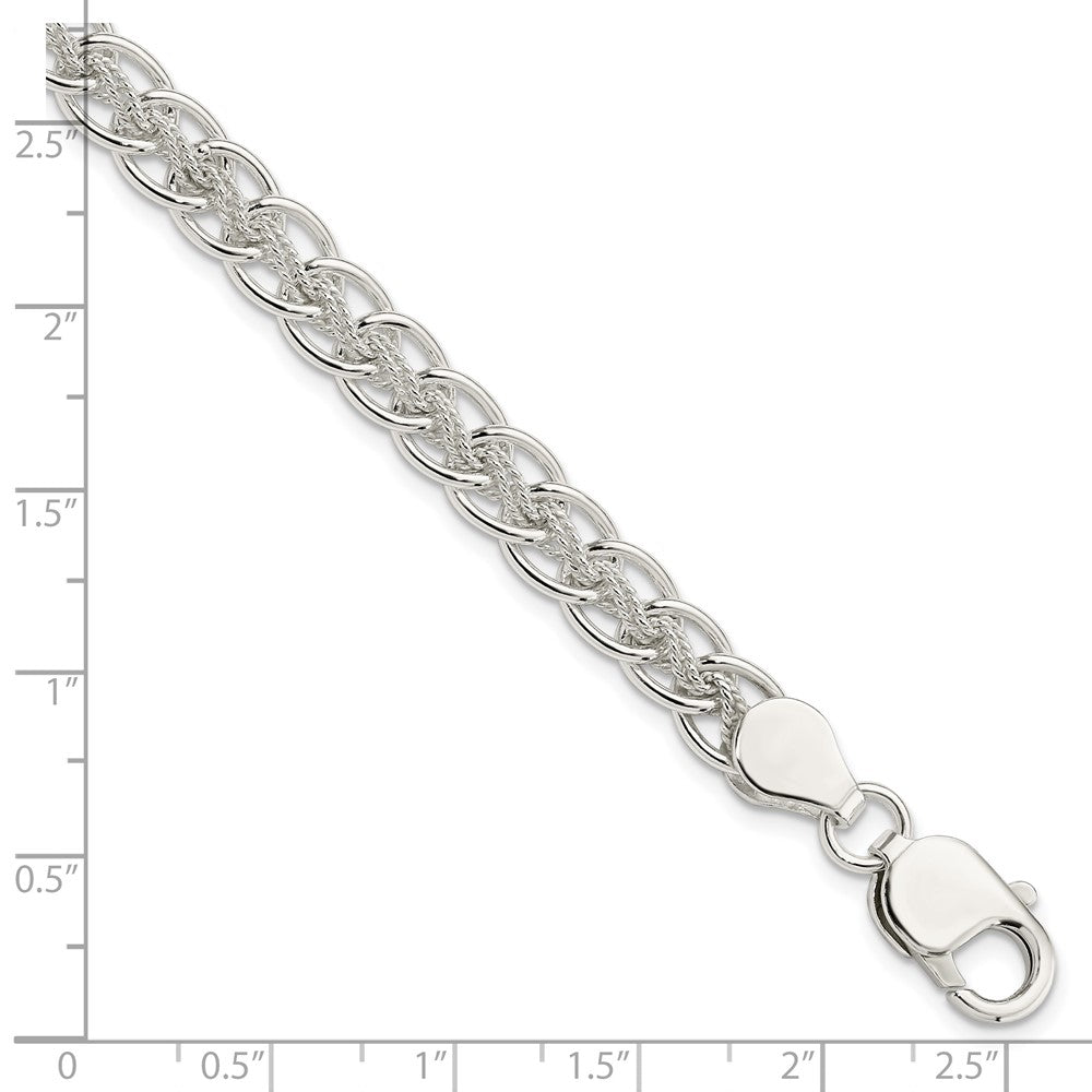 Sterling Silver Polished and Textured Fancy Bracelet 7.5 inches