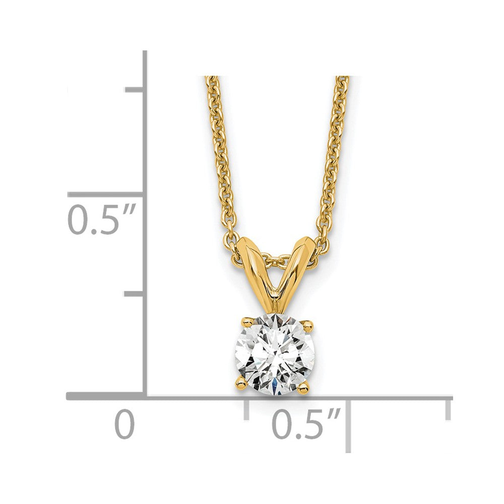 14k 1/3 carat Certified Lab Grown Diamond VS+ F+ Round Complete Four Prong 18 inch Solitaire Pendant Necklace