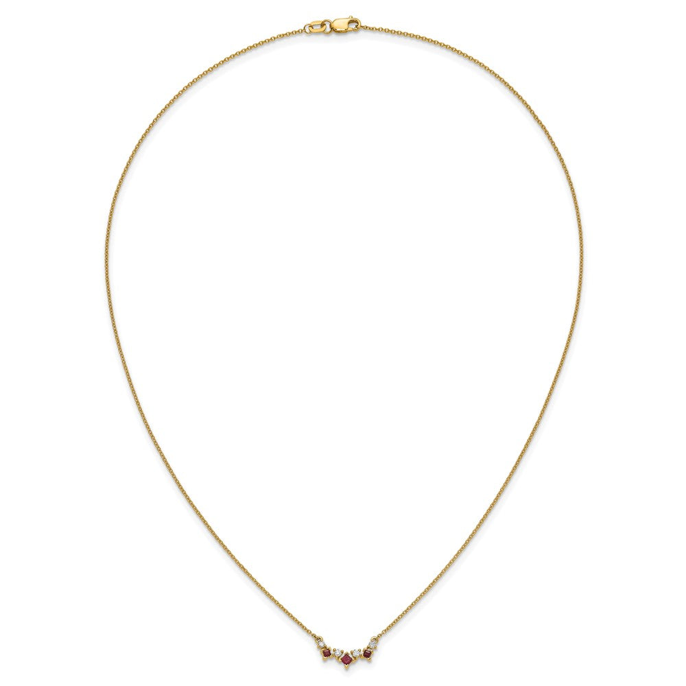 14k Ruby and Diamond 18 inch Necklace