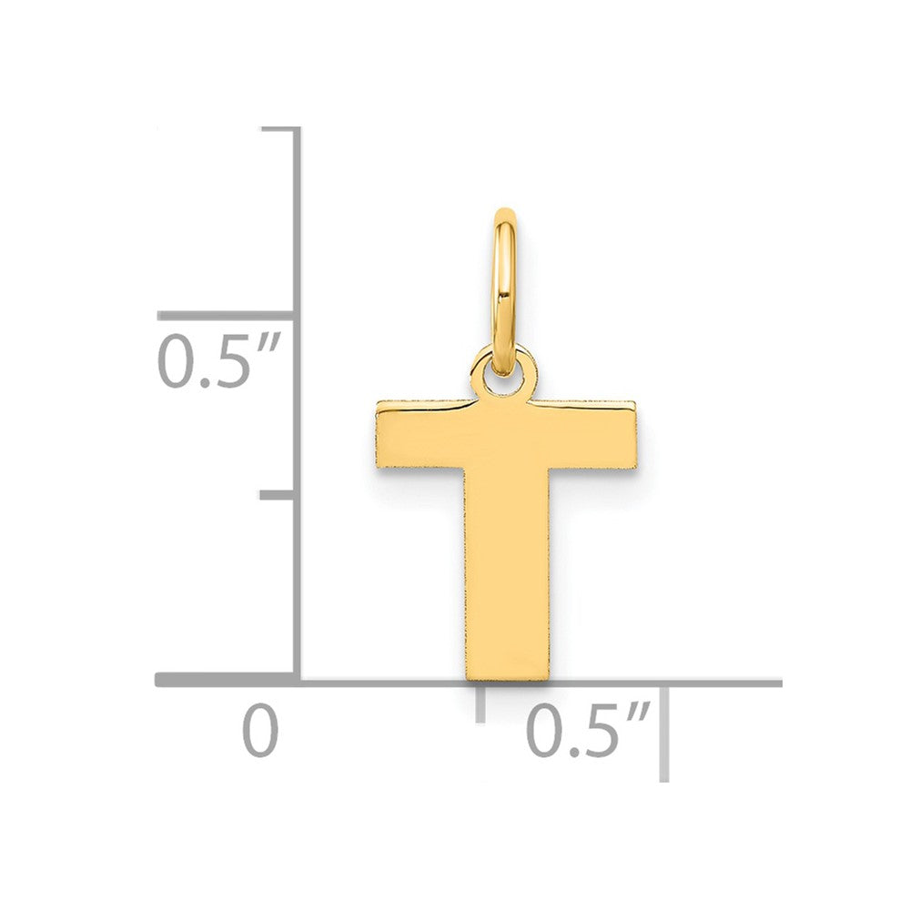 Sterling Silver Gold-plated Letter T Initial Pendant