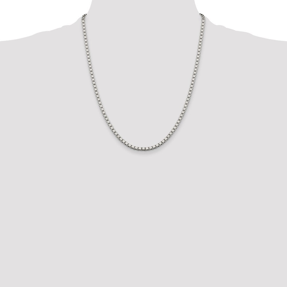 Sterling Silver 3.25mm Box Chain 22 Inches