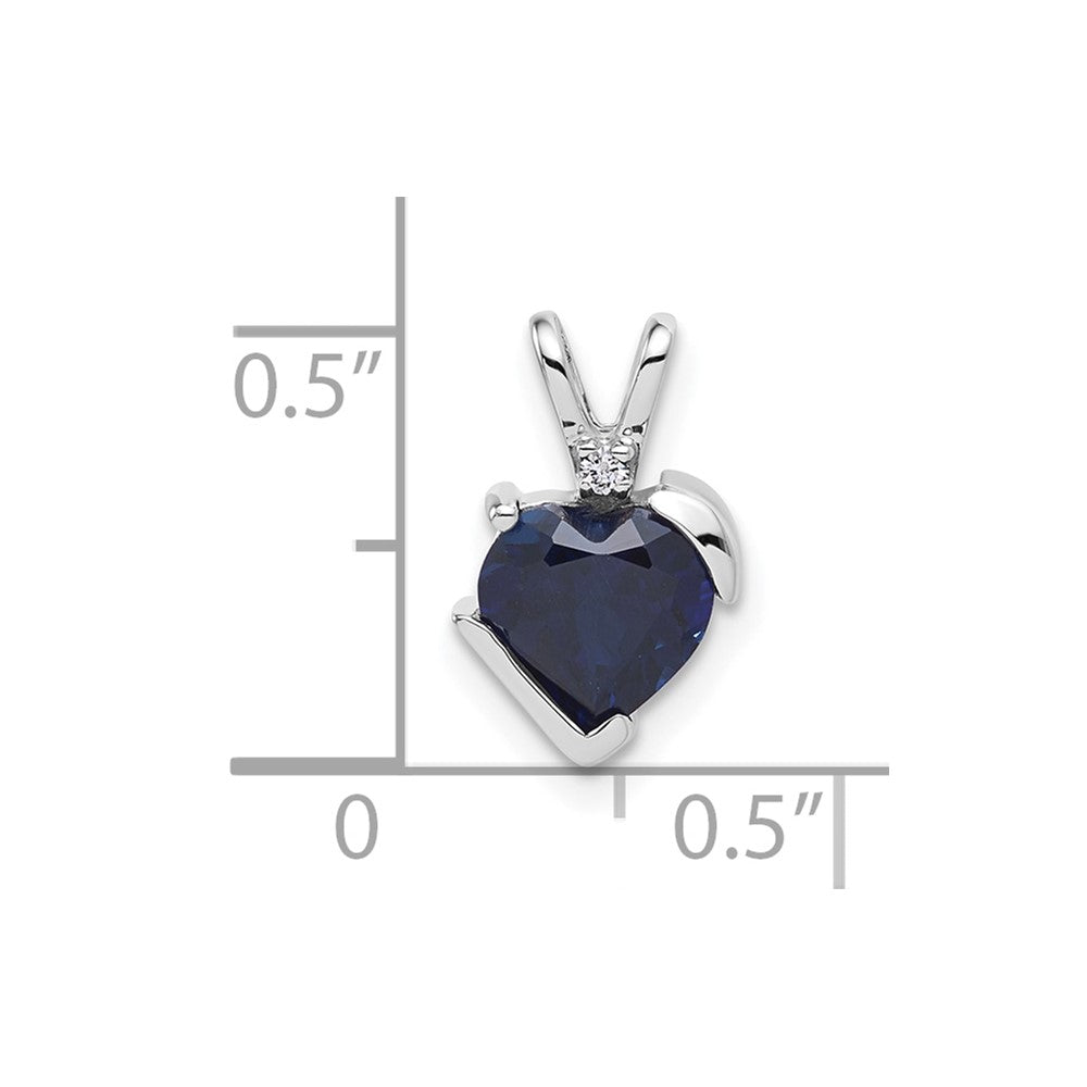 10kw Created Sapphire and Diamond Pendant