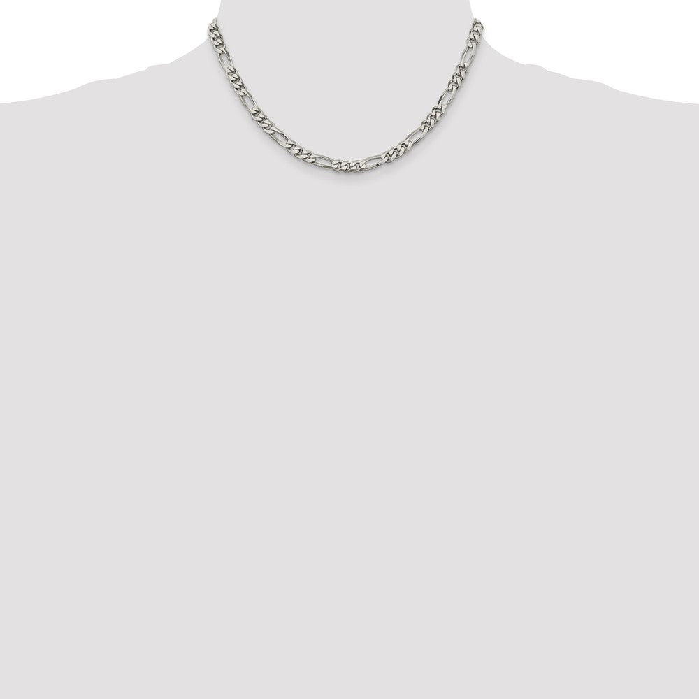 Sterling Silver 5.5mm Figaro Chain 16 Inches