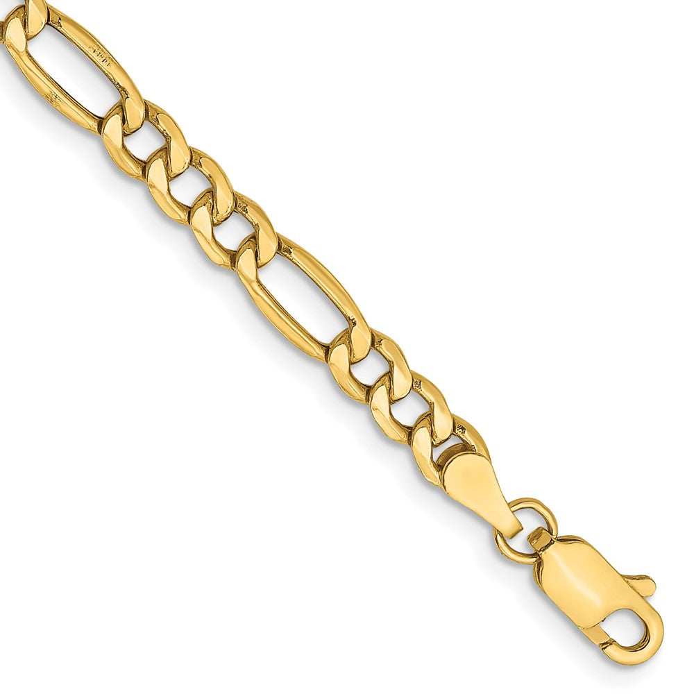 14K 7 inch 4.2mm Semi-Solid Figaro with Lobster Clasp Bracelet 7 inches