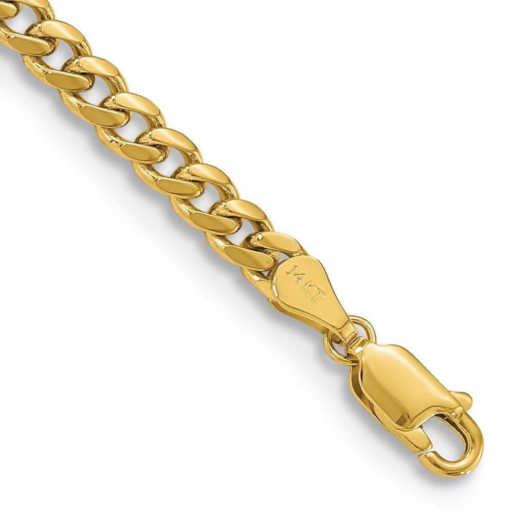 14K 7 inch 4.25mm Solid Miami Cuban Link with Lobster Clasp Bracelet 7 inches