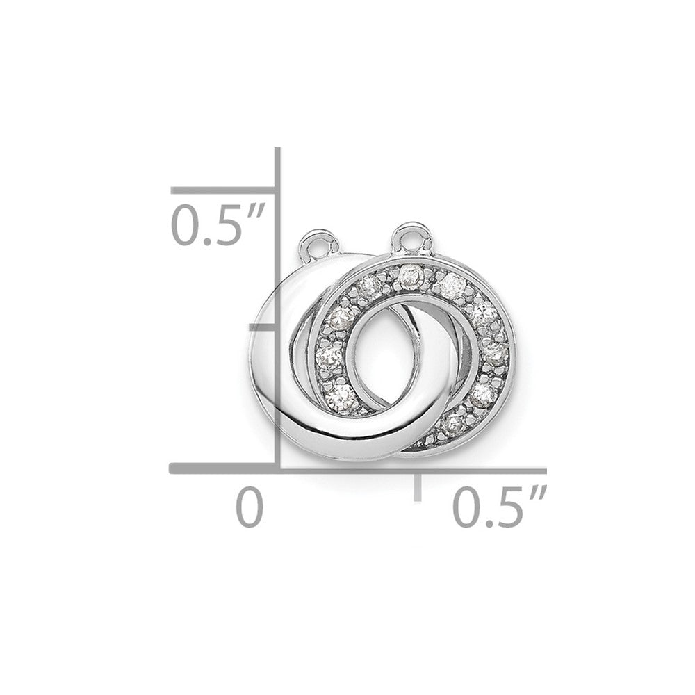 Sterling Silver Polished Diamond Interlocking Circles Pendant