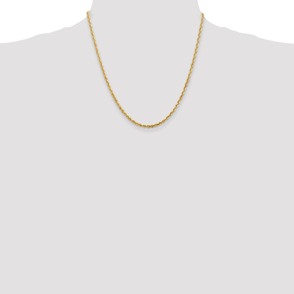 14K 20 inch 2.75mm Ultra Diamond-cut Rope with Lobster Clasp Chain