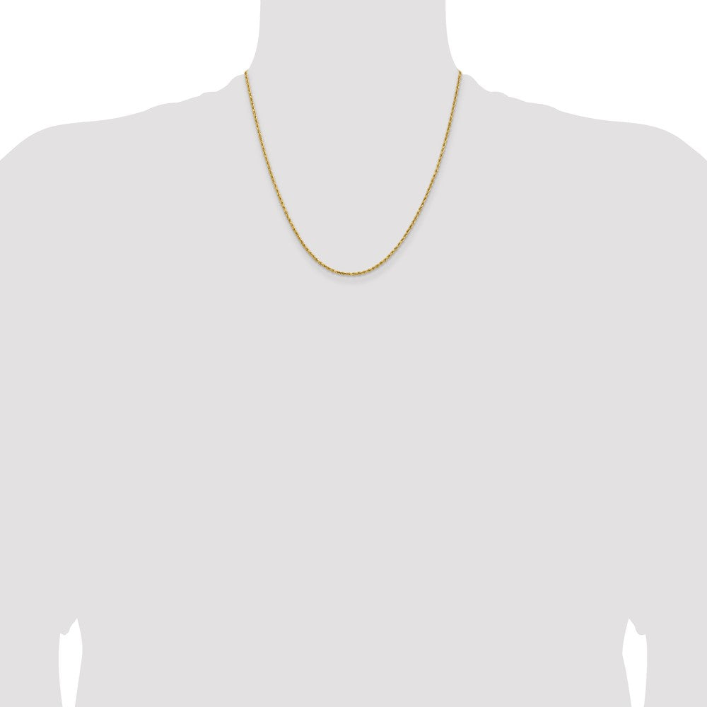 14k 1.8mm Lightweight D/C Rope with Lobster Clasp Chain