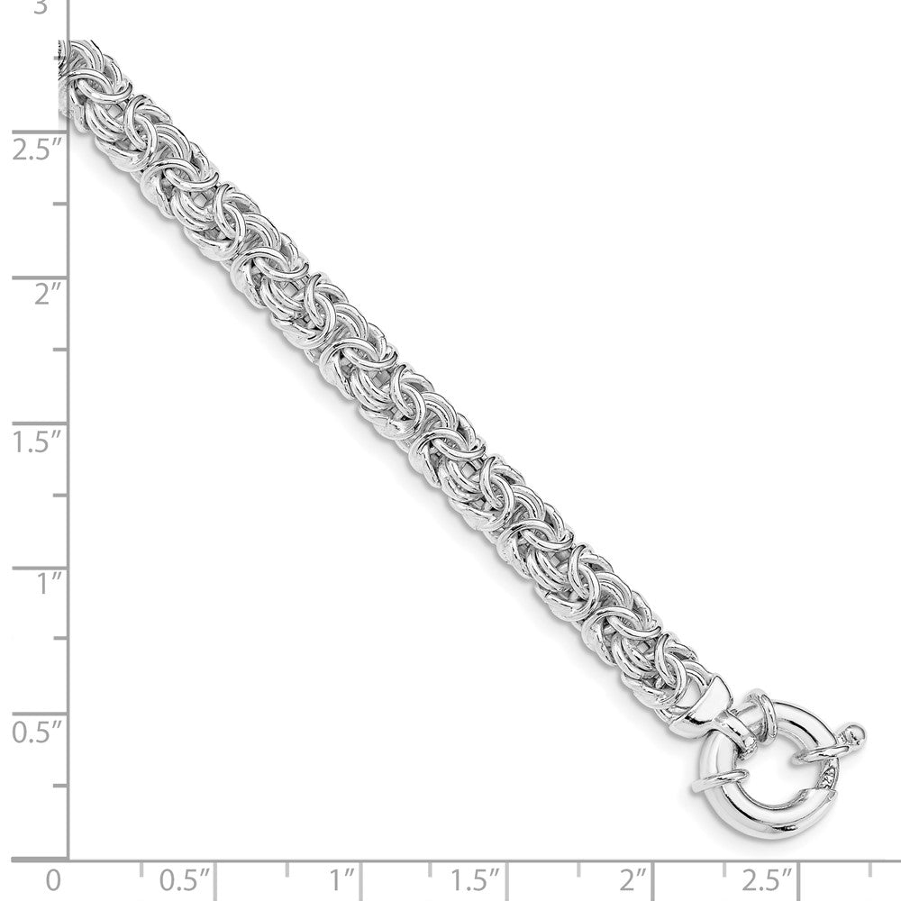 Sterling Silver Polished Byzantine Link Bracelet 7.5 inches