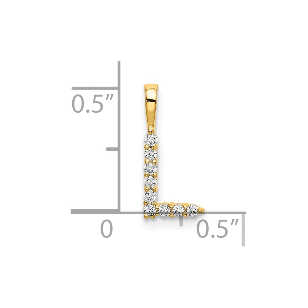14k 1/10 carat Lab Grown Diamond VS/SI+ G+ Letter L Initial Pendant