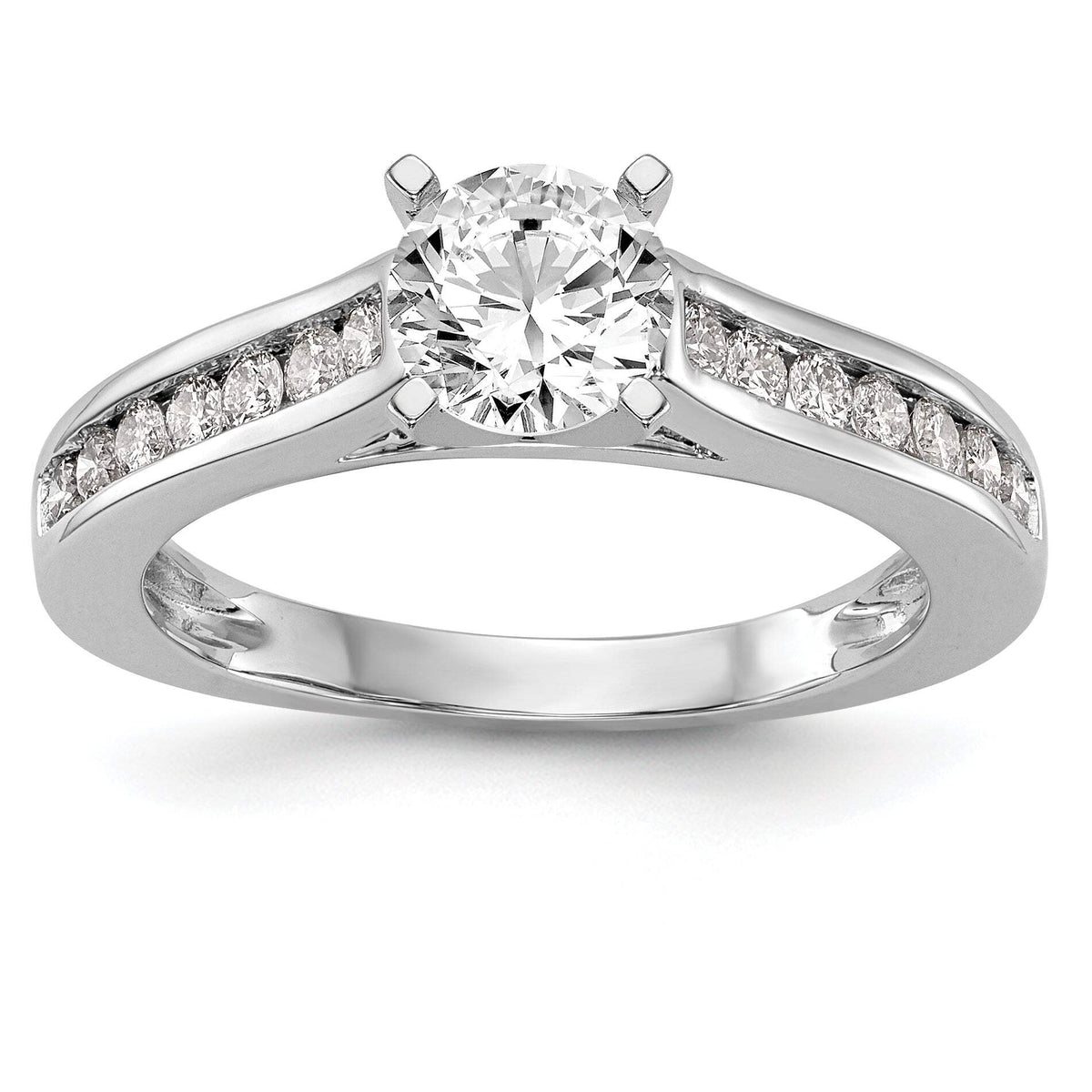14k White Gold 1/3 carat Lab Grown Diamond VS/SI+ G+ Semi Mount Peg Set Engagement Ring