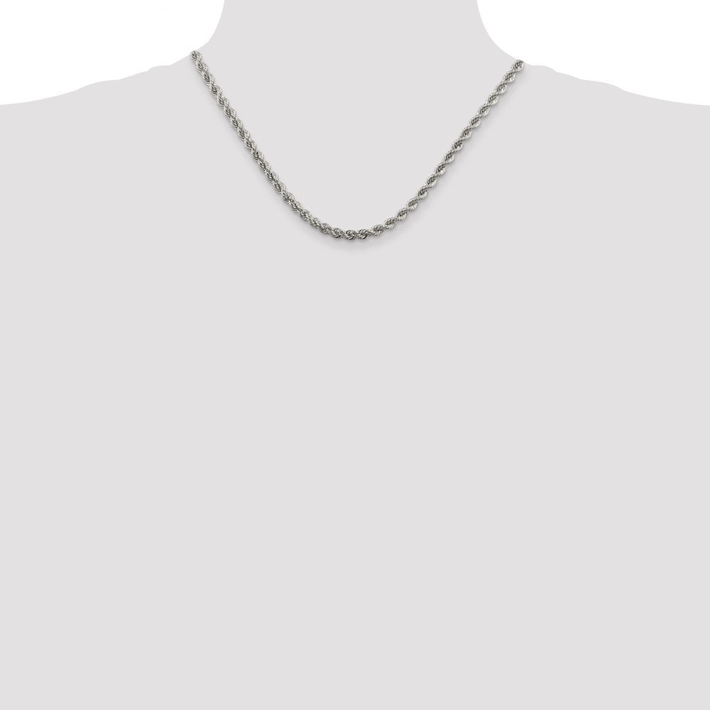 Sterling Silver 4.3mm Solid Rope Chain 18 Inches
