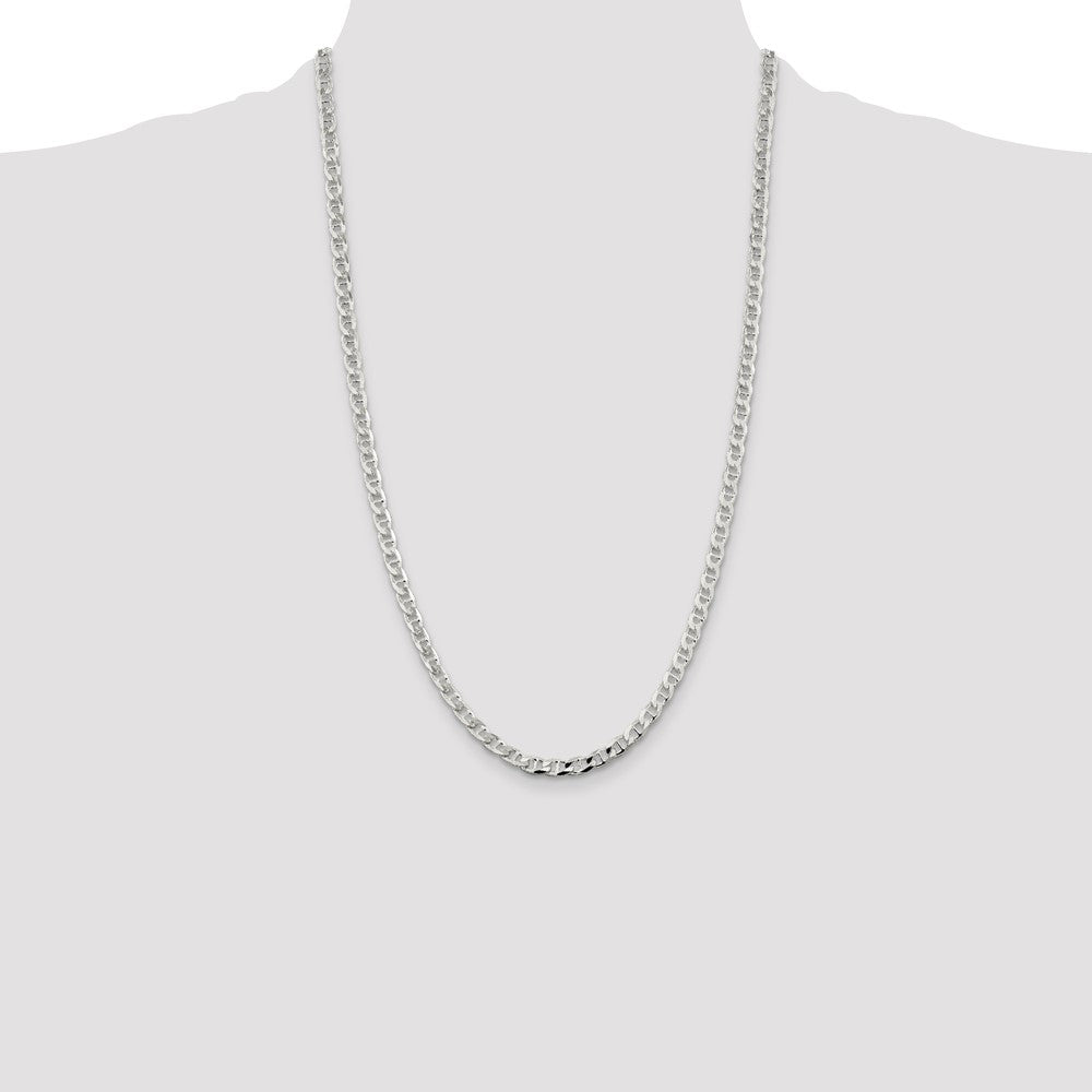 Sterling Silver 4.65mm D/C Flat Anchor Curb Chain