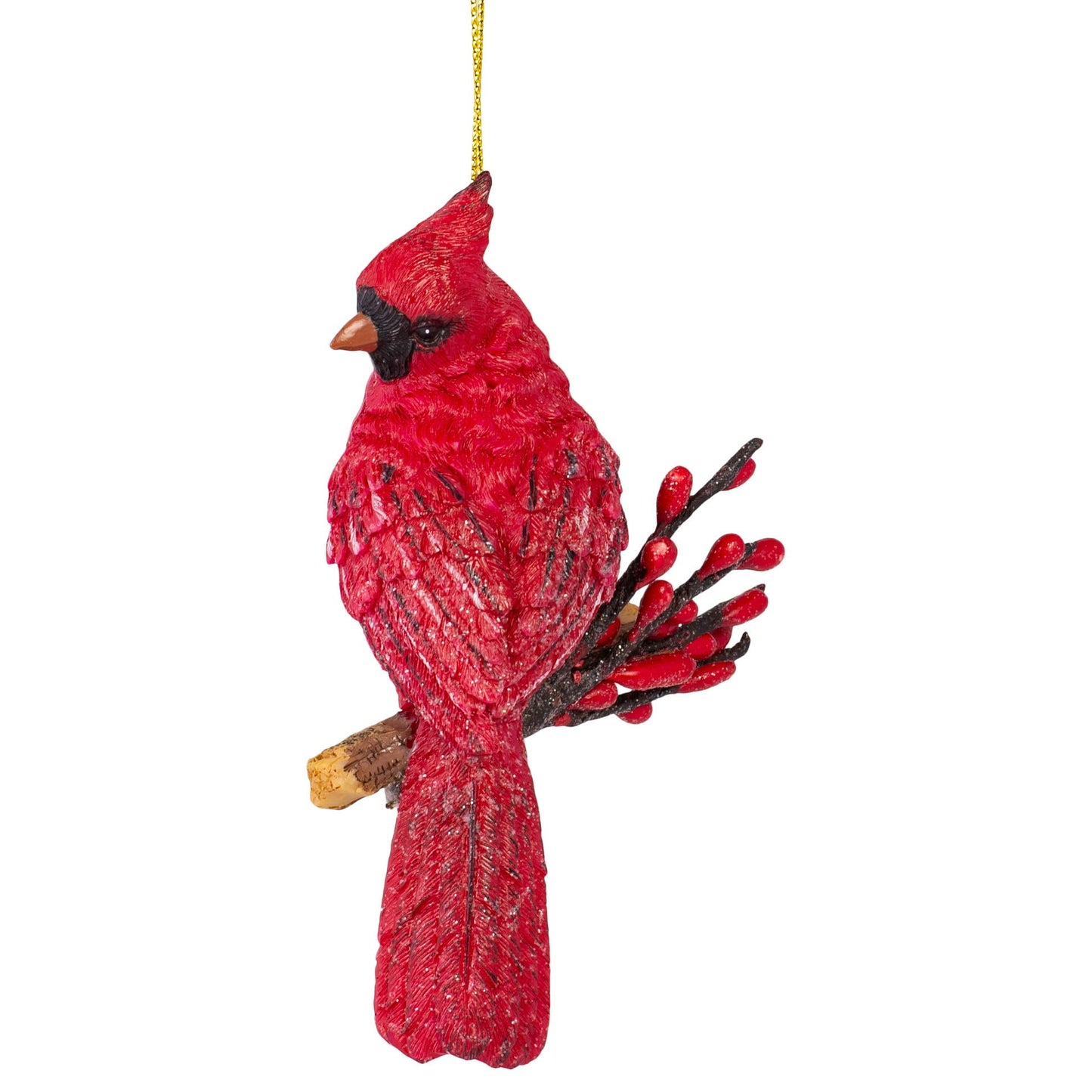 Christmas Cardinal on Branch Ornament