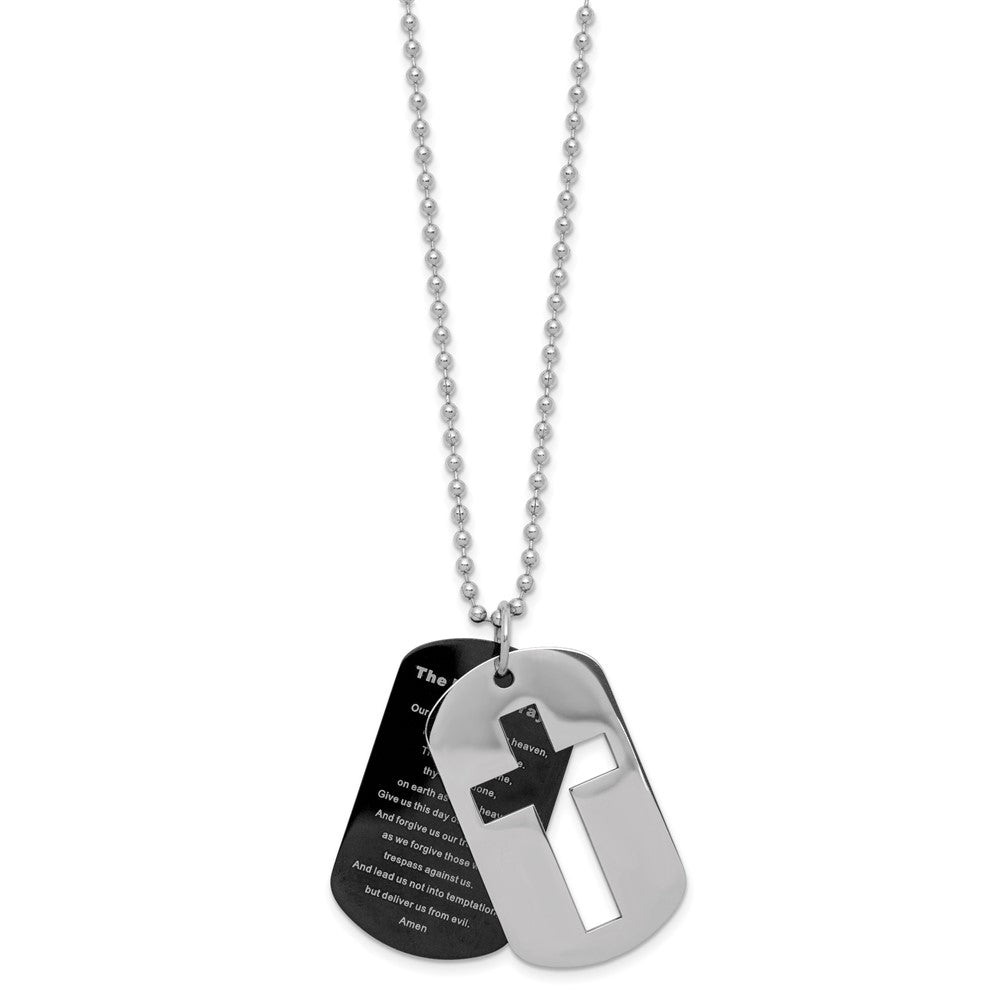 Stainless Steel Black Plated Pendant with 24 2.4mm Bead Chain