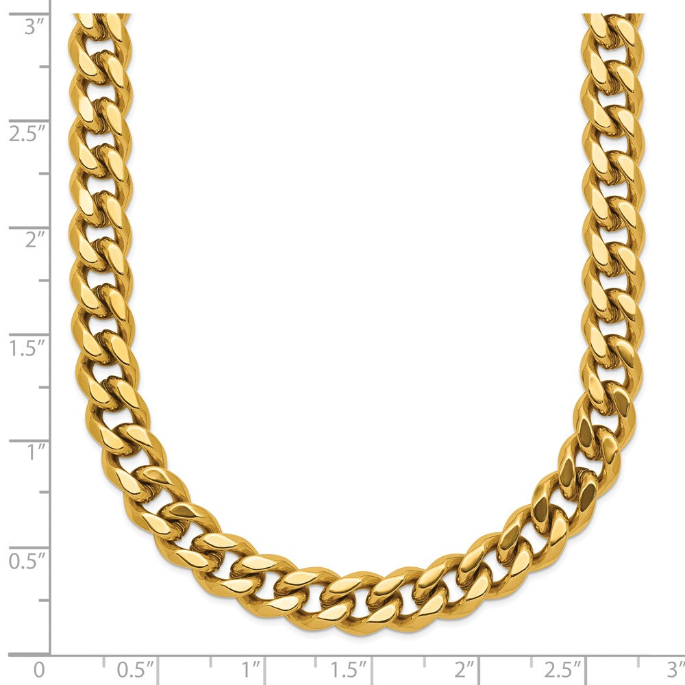 Stainless Steel Polished Yellow IP-plated 16 +3in Curb Link Necklace