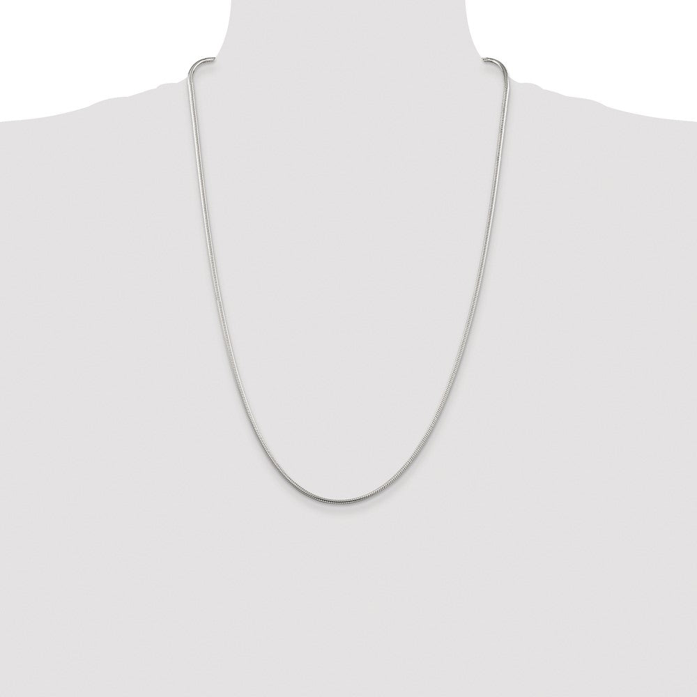 Sterling Silver Rhodium-plated 2mm Snake Chain
