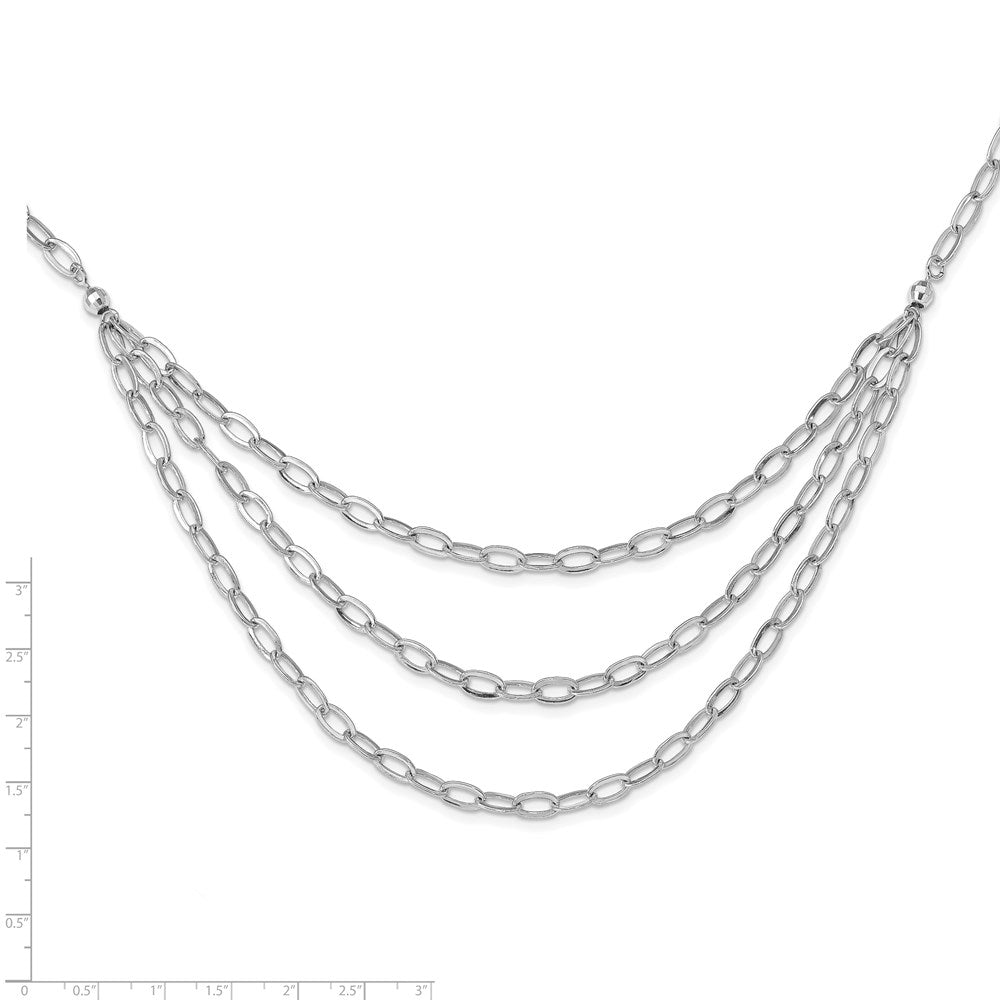 Sterling Silver Rhodium-plated Multi-Strand Necklace