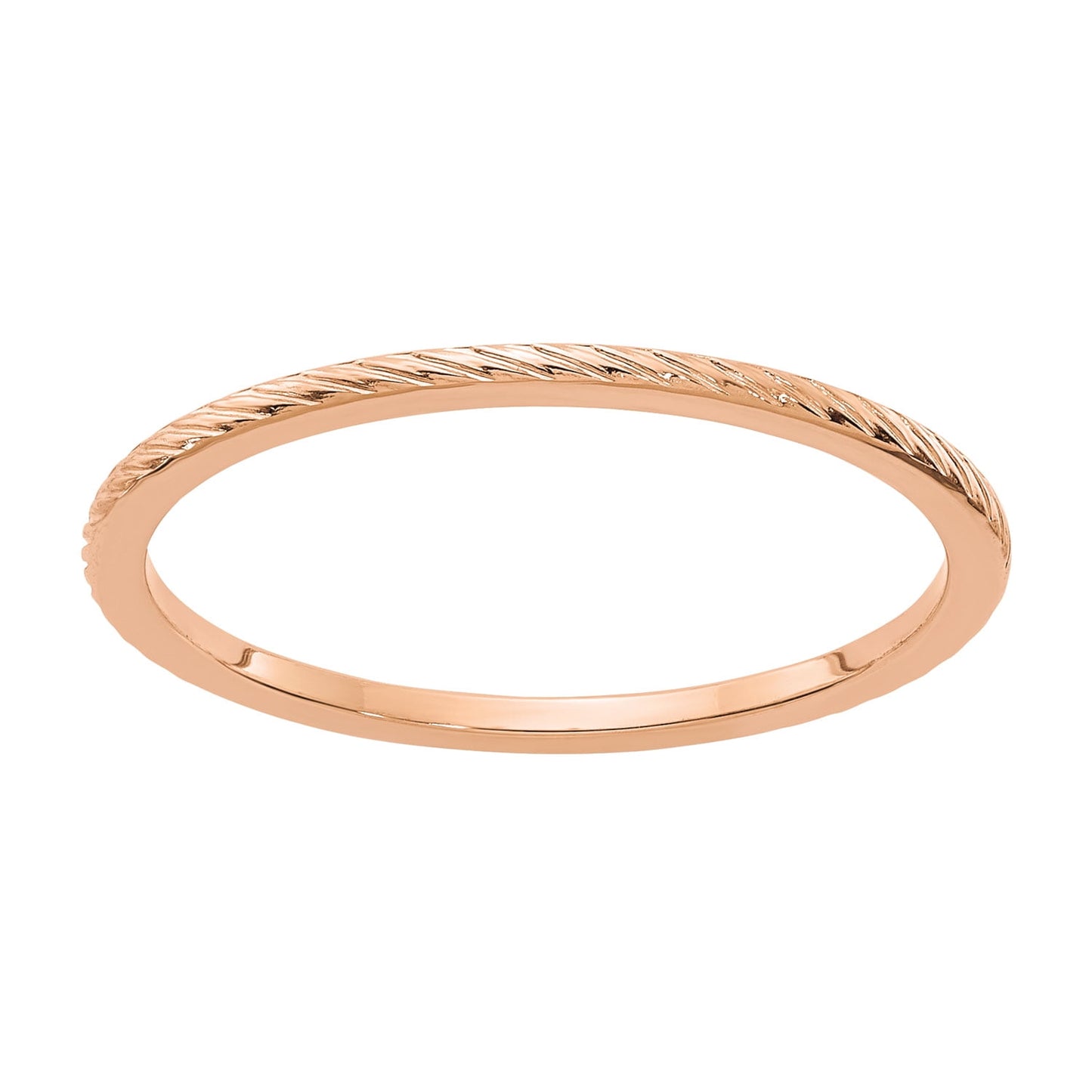 Stackable Expressions 10 Karat Rose Gold 1.2mm Twisted Wire Pattern Band