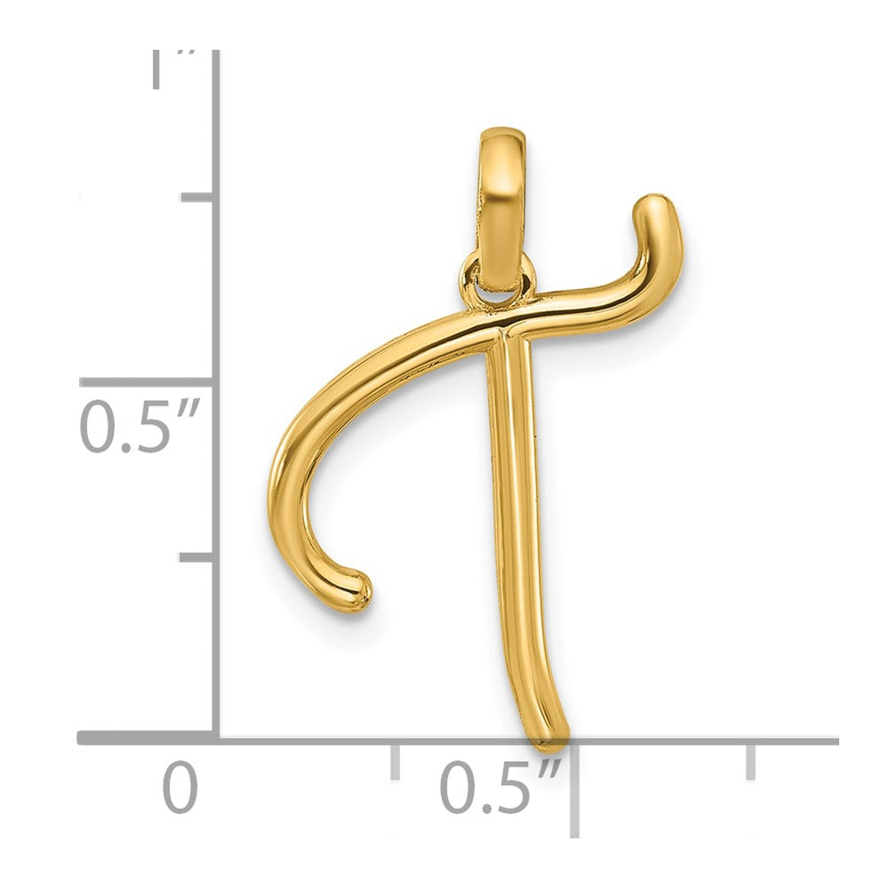 14k Yellow Gold Fancy Letter T