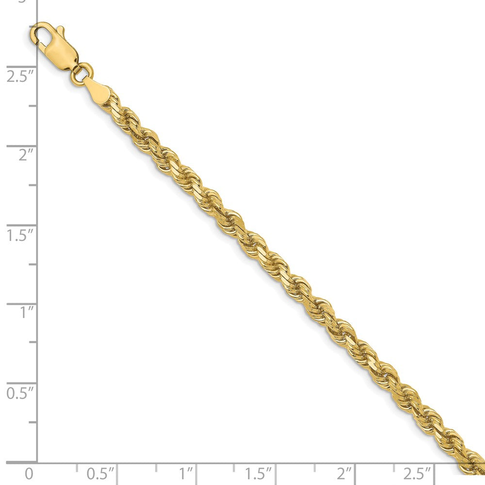 10K 3.5mm Diamond-Cut Rope Chain 8 inches