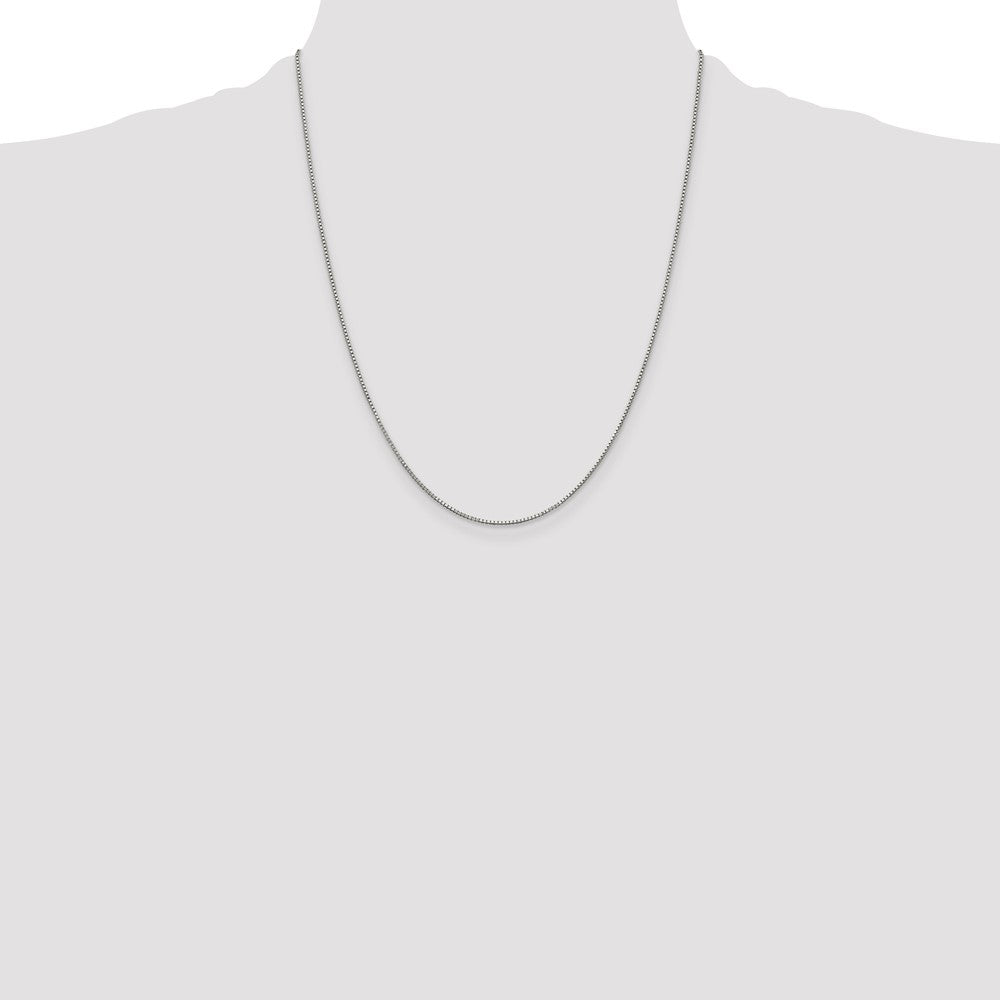 Sterling Silver Rhodium-plated .9mm Box Chain 22 Inches