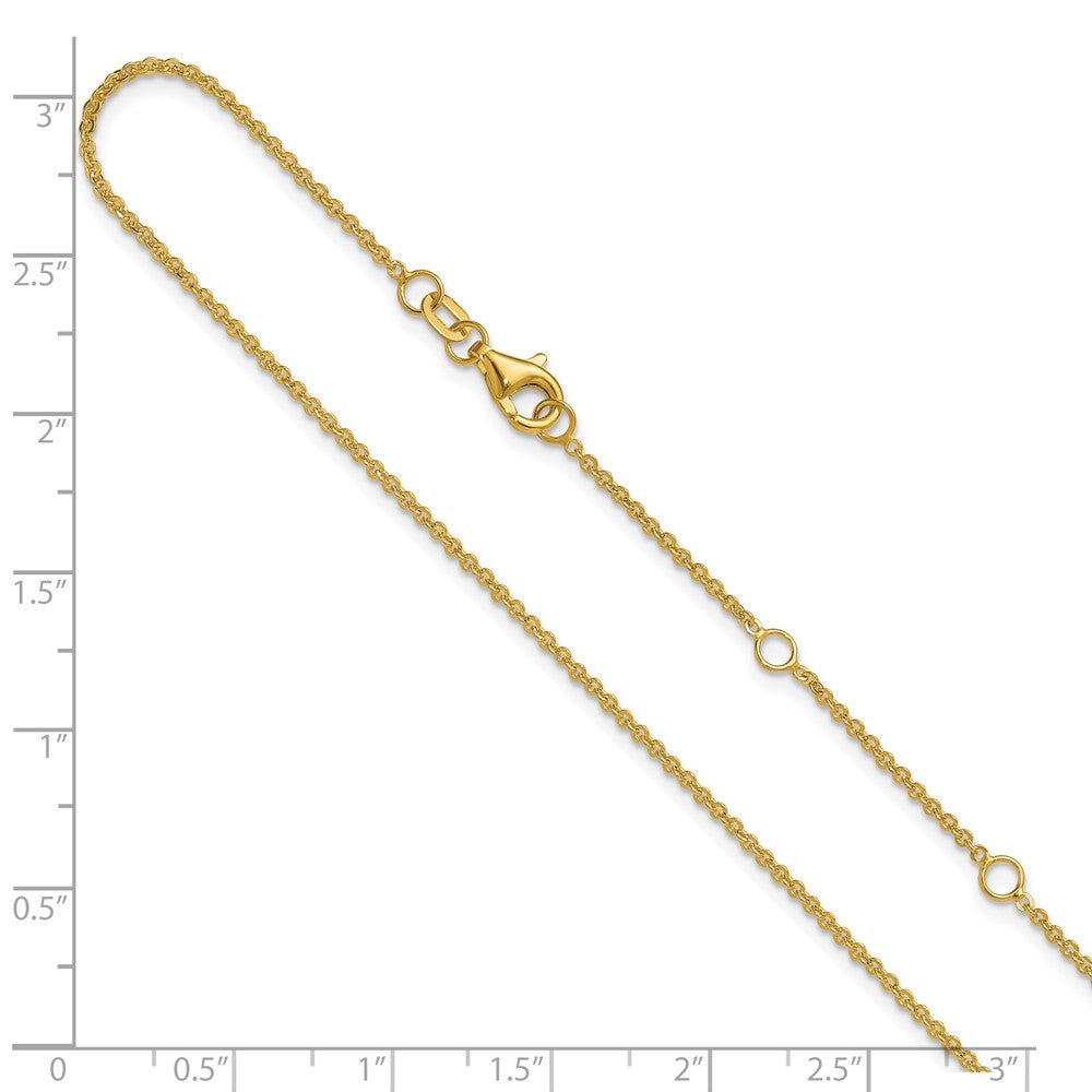 14K 1.4mm Flat Cable 1in+1in Adjustable Chain