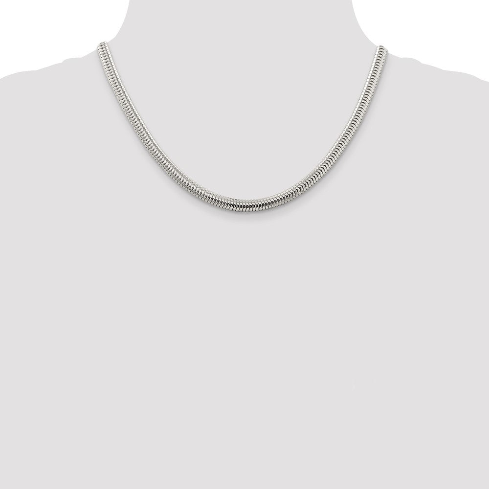 Sterling Silver 6mm Round Snake Chain 18 Inches