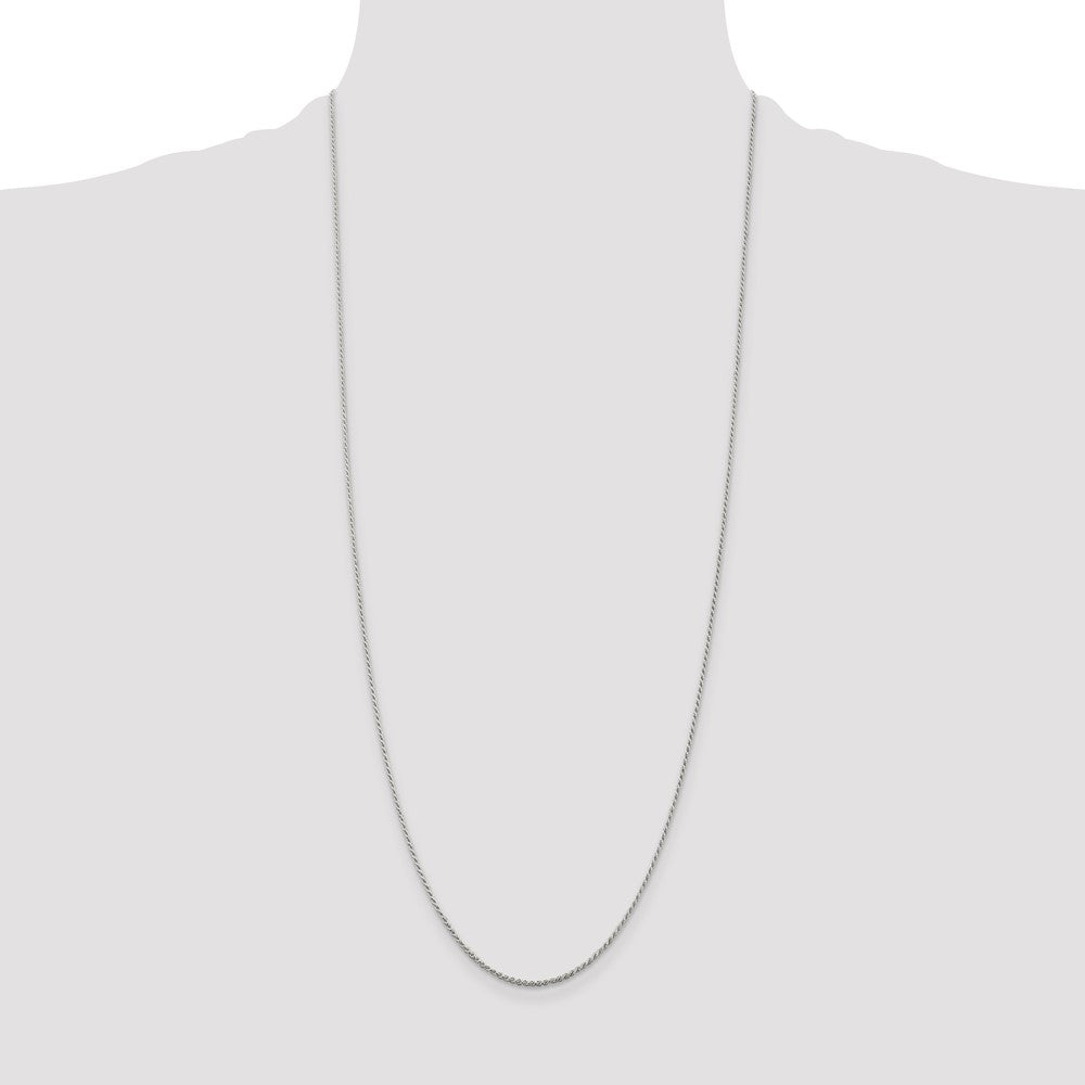 Sterling Silver 1.2mm Diamond-cut Rope Chain 30 Inches