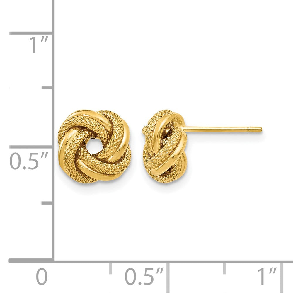 10K Polished D/C Love Knot Post Earrings