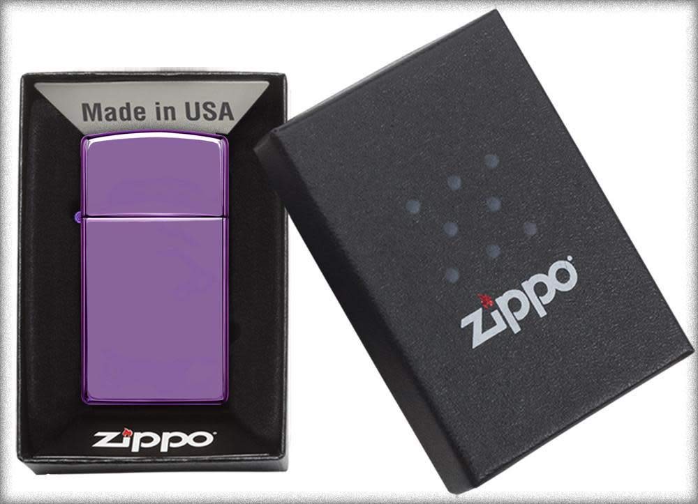 Zippo Slim High Polish Purple Pocket Lighter