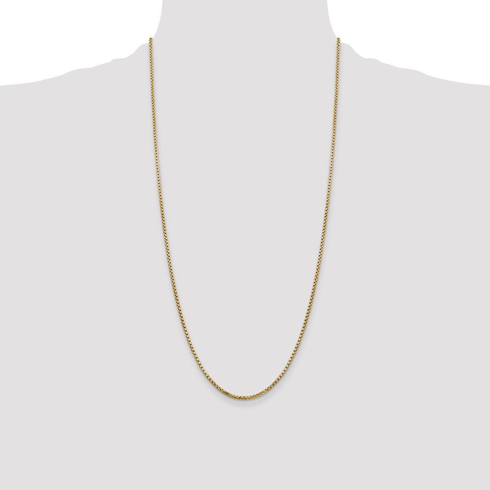 14K 28 inch 1.75mm Semi-Solid Round Box with Lobster Clasp Chain