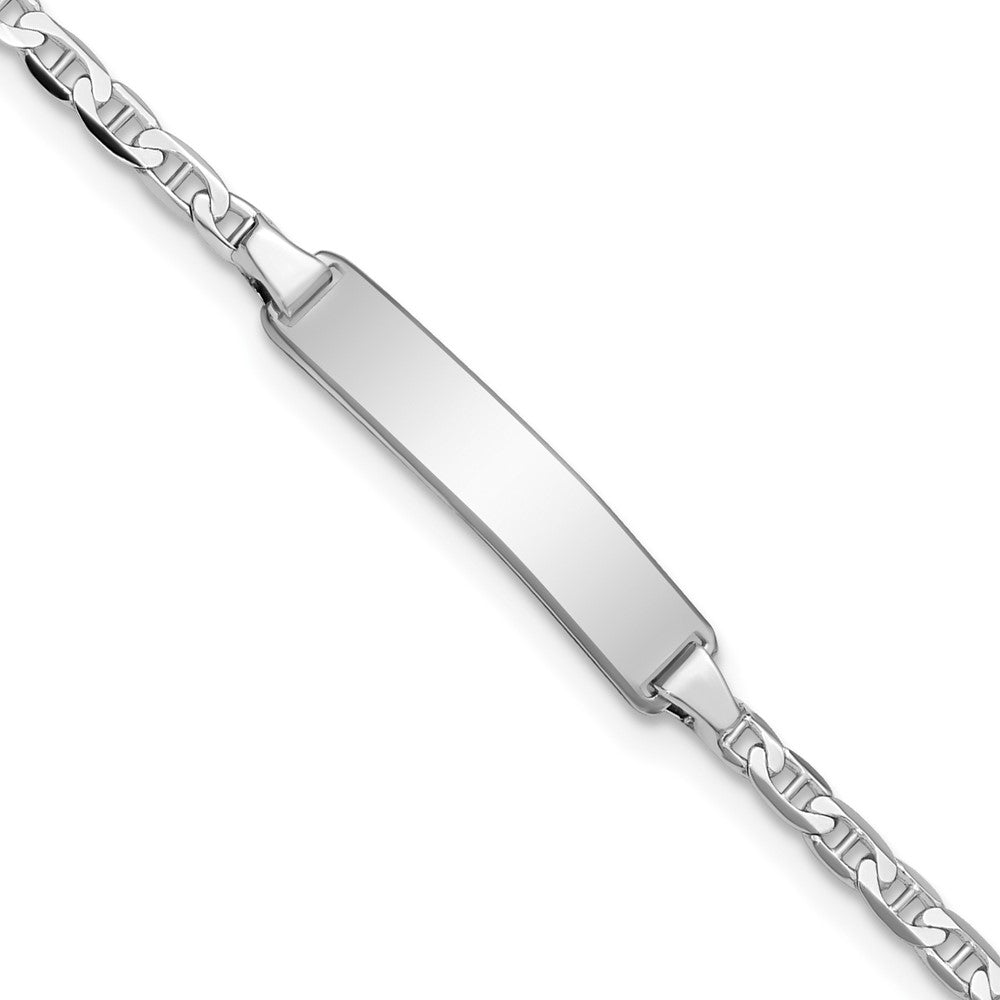 14k WG Anchor Link ID Bracelet 6 inches