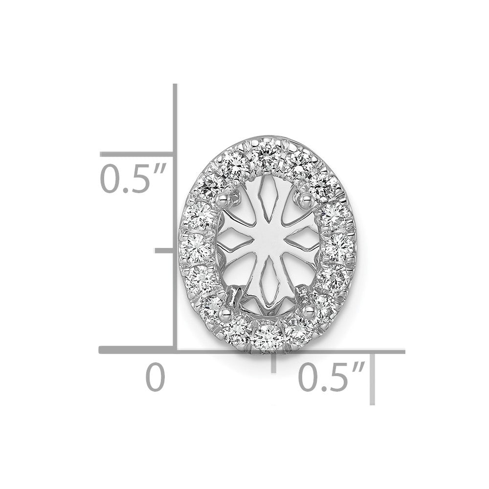 14k White Gold 1/2 carat Lab Grown Diamond VS/SI+ G+ Semi Mount Halo Chain Slide Pendant