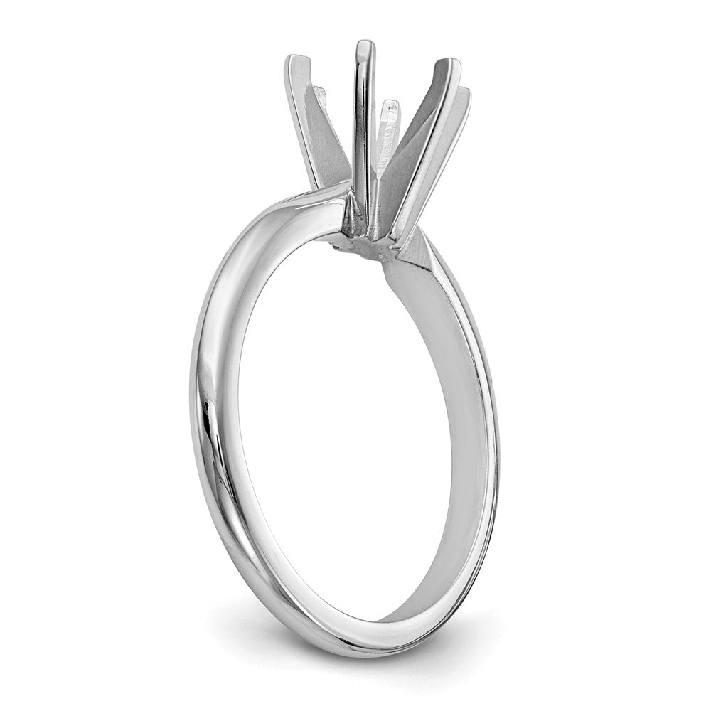 14k White Gold 1/2 carat Lightweight Knife Edge/Half-Round 6-Prong Round Solitaire Ring Mounting