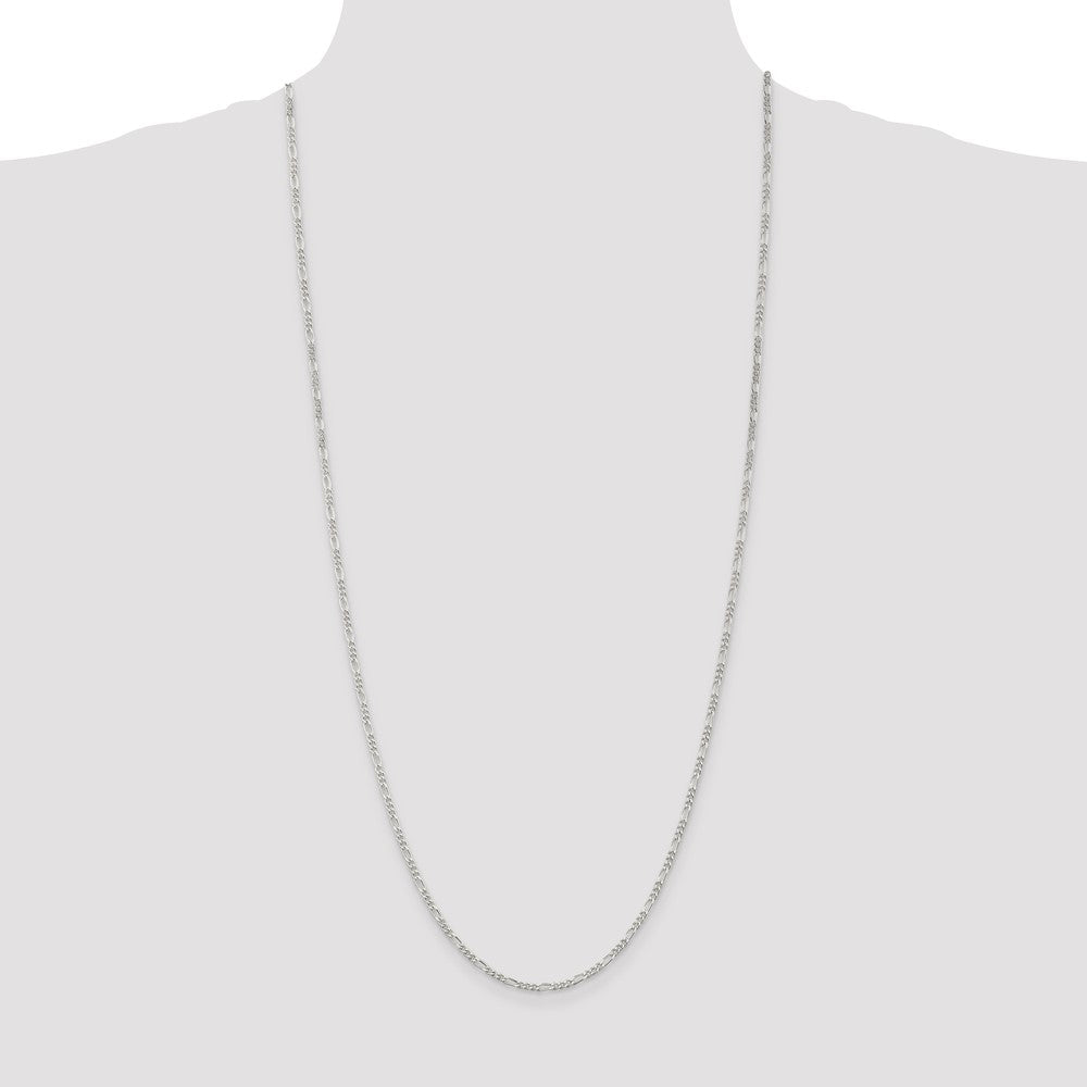 Sterling Silver 2.25mm Figaro Chain 30 Inches